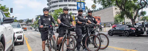 Officers on bicycles